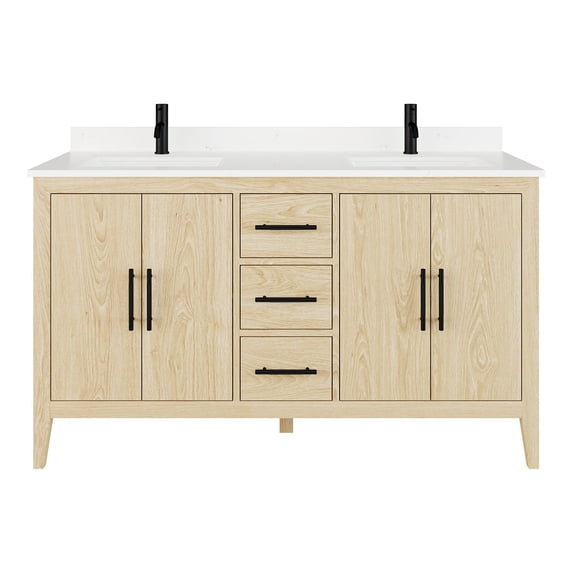 Vienna Bathroom Vanity with Power Bar and Drawer Organizer, Multiple Sizes / Colors