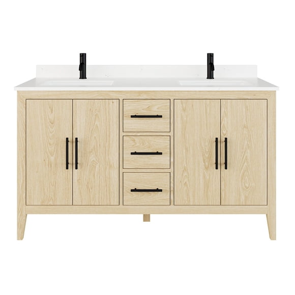 Vienna Bathroom Vanity with Power Bar and Drawer Organizer, Multiple Sizes / Colors