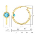 thumbnail image 3 of Round Bezel Set Hoop Earring in 14K Gold, 3 of 3