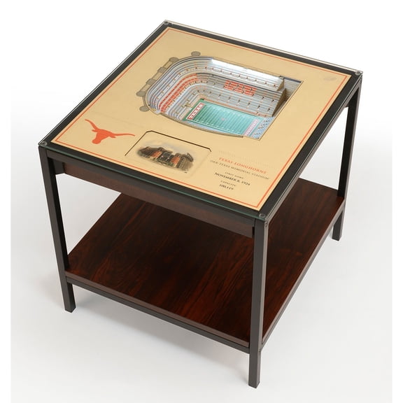 YouTheFan Texas Longhorns Lighted Stadium End Table