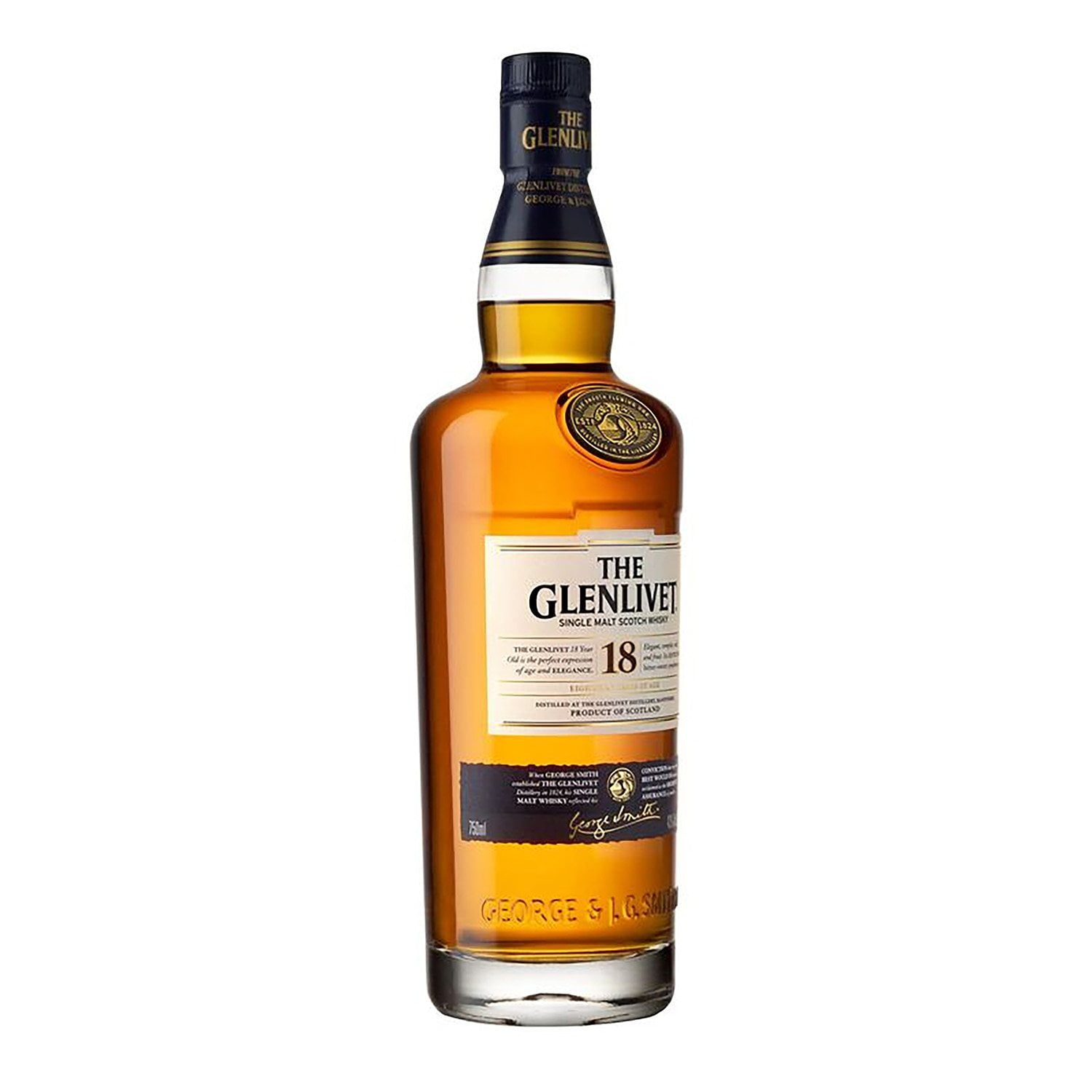 The Glenlivet Single Malt Scotch 18 Year Old Whisky, 750 ml