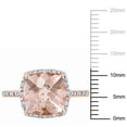 thumbnail image 3 of Morganite &0.08 CT. T.W. Diamond Halo Ring in 14K Gold, 3 of 6