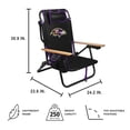 thumbnail image 7 of Logo Brands Baltimore Ravens Reclining Beach Chair, 7 of 7