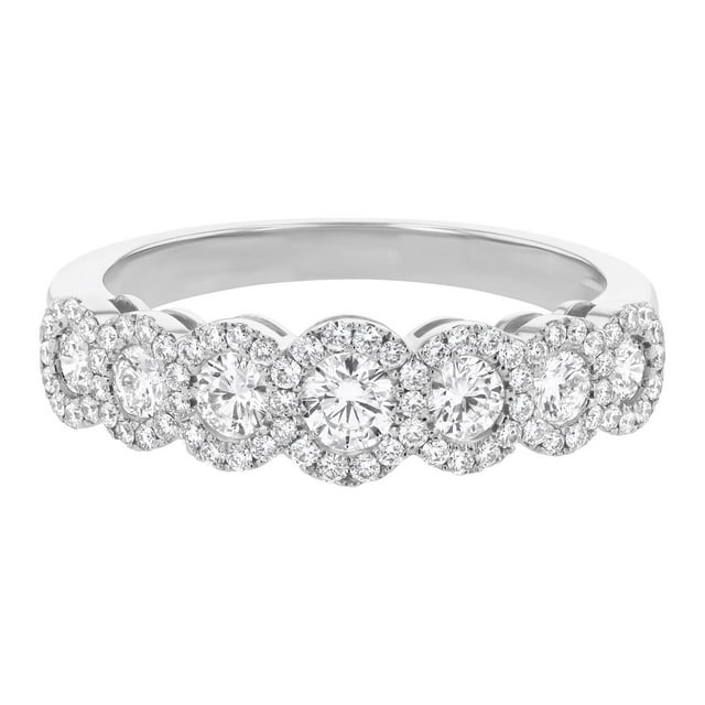 0.75 CT. T.W. Round Cut Scalloped Halo Diamond Ring in 14K Gold