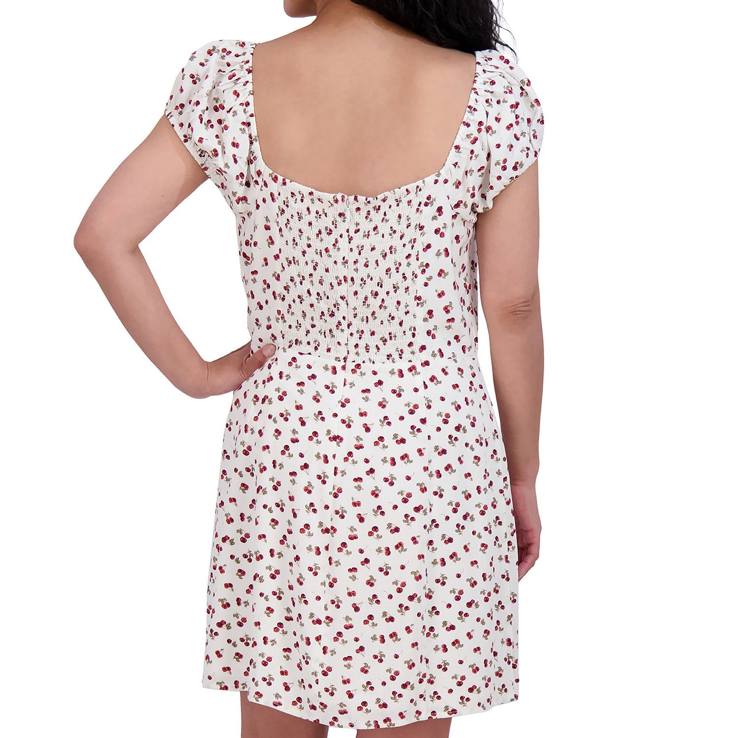 white smocked dress Smocked Maxi Dress-White L