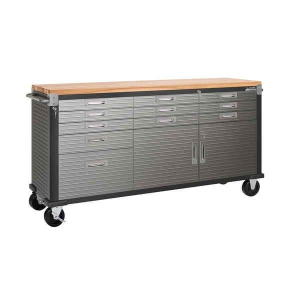 Seville Classics UltraHD 11 Drawer Rolling Workbench, 77" W x 20" D x 37.5" H