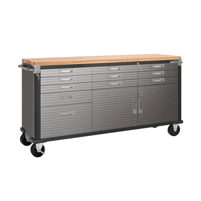 Seville Classics UltraHD 11 Drawer Rolling Workbench, 77" W x 20" D x 37.5" H