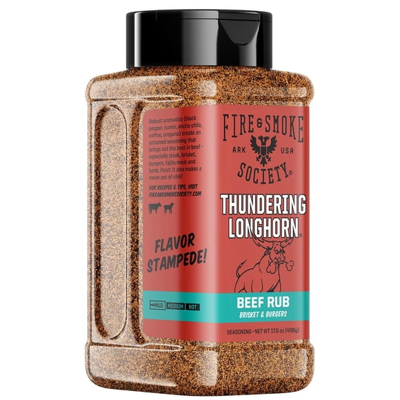 Fire & Society Thundering Longhorn BBQ Seasoning, Beef Rub, 17.6 oz.