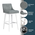 thumbnail image 5 of HH2 Home Upholstered Tapered Back Wood Adjustable Height Swivel Bar Stool, 5 of 19