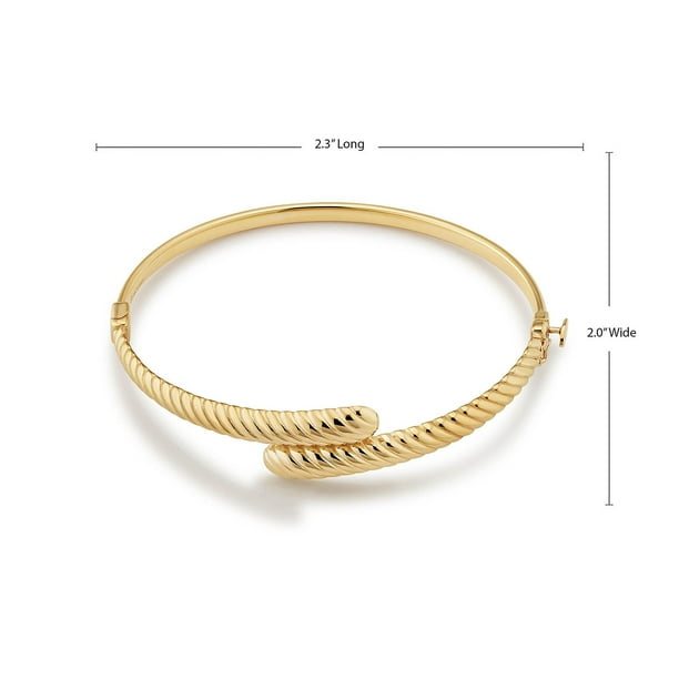 Twist Bypass Bangle Bracelet in 14K Gold - Samsclub.com