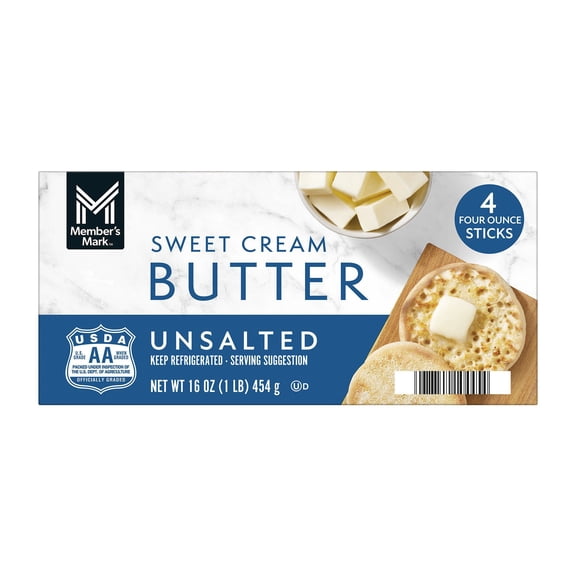 Member's Mark Unsalted Sweet Cream Butter Sticks 16 ct.