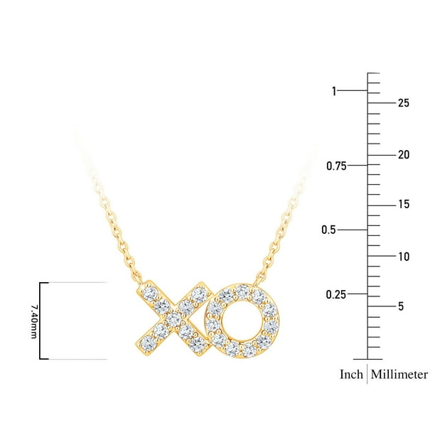 0.25 CT. T.W. Round Cut X & O Diamond Pendant Necklace in 14K Gold