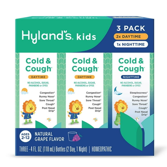 Hyland's Kids Cold & Cough Day & Night, Grape Flavor, 4 fl. oz., 3 pk.