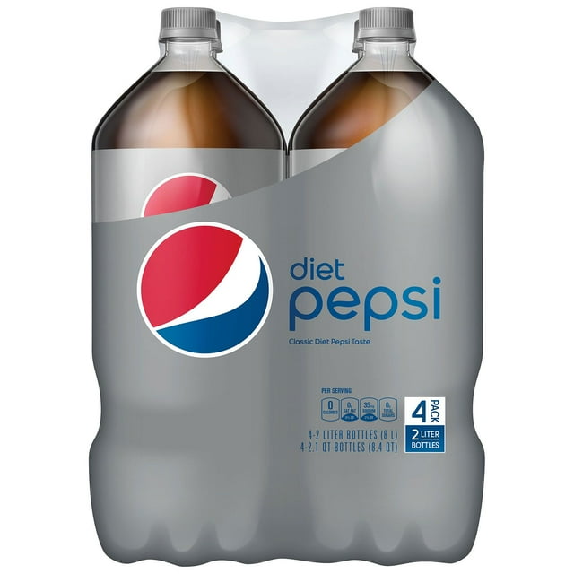 Diet Pepsi 2L bottles, 4 pk.