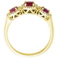 thumbnail image 3 of Round Cut 3 Stone Gemstone and 0.19 CT. T.W. Halo Diamond Ring in 14K Gold, 3 of 3