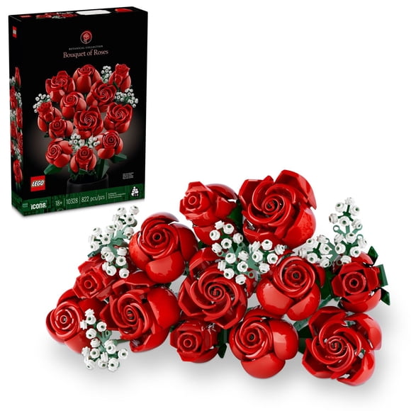 LEGO Icons Bouquet of Roses Building Set, 822 pcs.