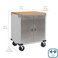 thumbnail image 2 of Seville Classics UltraHD 2 Door Rolling Cabinet, 28" W x 18” D x 34.5" H, 2 of 15