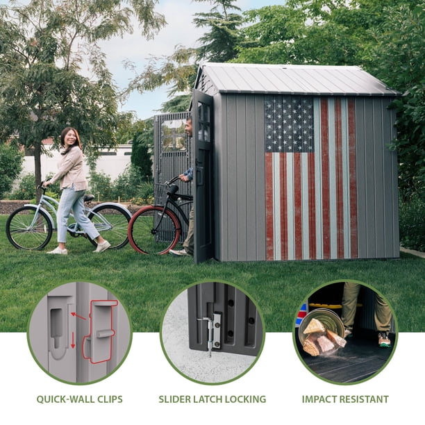 Lifetime 7' x 7' American Flag Outdoor Storage Shed - Samsclub.com