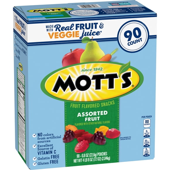 Mott's Assorted Fruit Flavored Snacks, 0.8 oz., 90 pk.