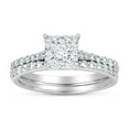 thumbnail image 1 of 0.75 CT. T.W. Round Cut Cluster Diamond Ring & Band Set in 14K Gold, 1 of 4