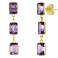 thumbnail image 1 of Emerald Cut Gemstone Dangle Earrings in 14K Gold, 1 of 4