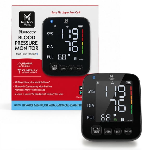 Member's Mark Bluetooth® Blood Pressure Monitor, 1ct.