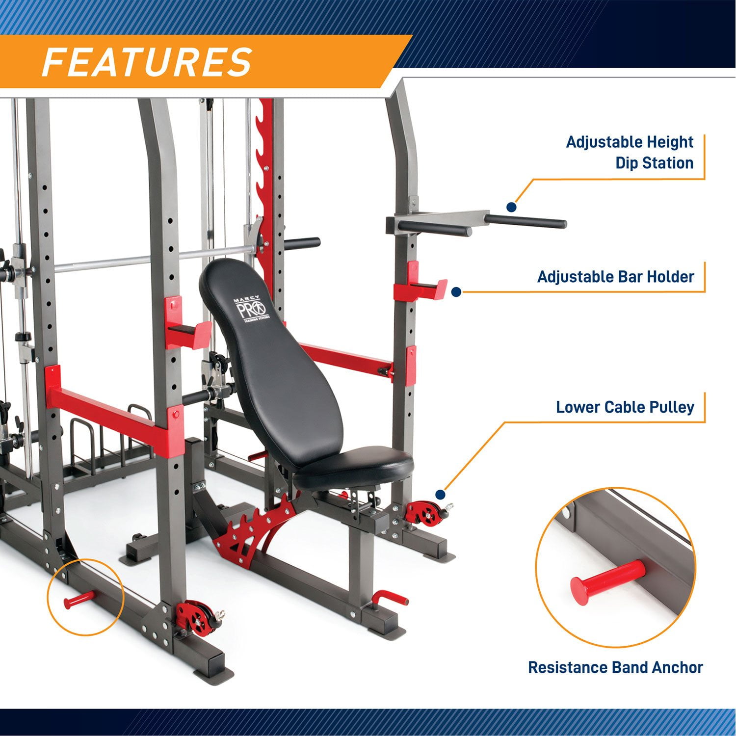 Marcy Pro Smith Home Gym Training Machine System Cage