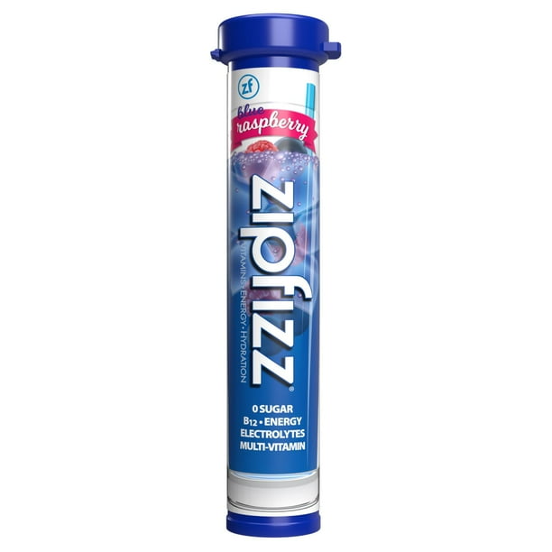 Zipfizz Energy Multi-Vitamin Hydration Drink Mix, Blue Raspberry