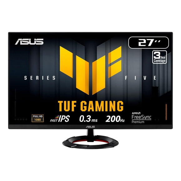 ASUS TUF 27" Gaming monitor, FHD, 200Hz, Fast IPS, ELMB, 0.3ms GTG (min.), Stereo Speaker, AI visual