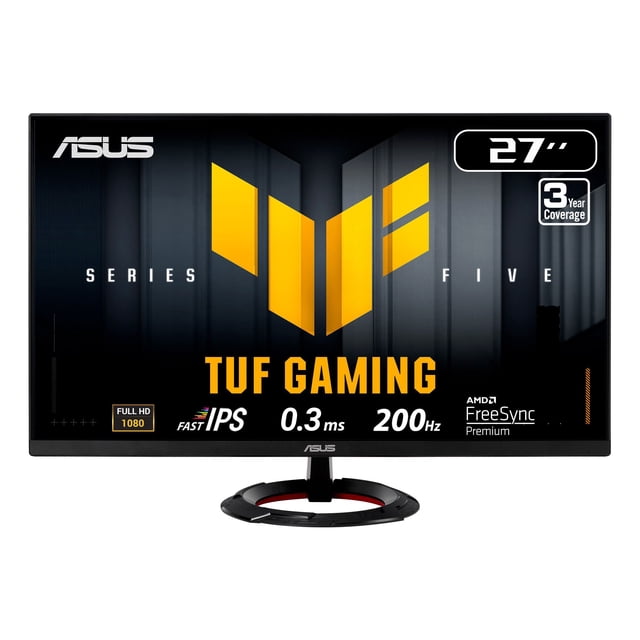 ASUS TUF 27" Gaming monitor, FHD, 200Hz, Fast IPS, ELMB, 0.3ms GTG (min.), Stereo Speaker, AI visual