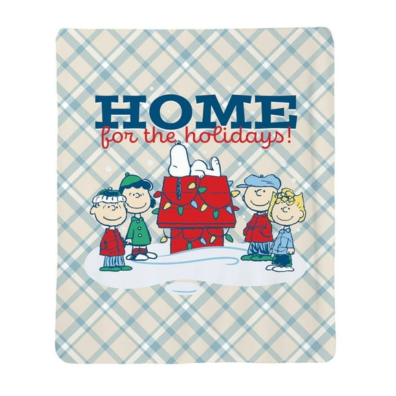 Peanuts Licensed Christmas Cloud Faux Fur Throw, 50" x 60"