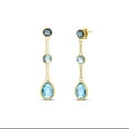 thumbnail image 2 of Round & Pear Cut Multi-Gemstone Earrings in 14K Gold, 2 of 5
