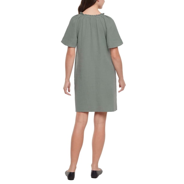 GAP GAUZE POPOVER DRESS - GREEN M:- Green, M GAP GAUZE POPOVER DRESS - GREEN M:- Green, M