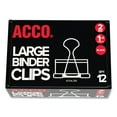 thumbnail image 1 of ACCO Binder Clips, Large, Black/Silver, 12 Count, 1 of 5