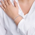 thumbnail image 6 of Lab Created White Sapphire Round Cut Gemstone Tennis Bracelet in Sterling Silver, 6 of 8
