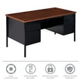 thumbnail image 9 of Hirsh Double Pedestal Office Desk With Center Drawer, Black/Walnut, 9 of 15