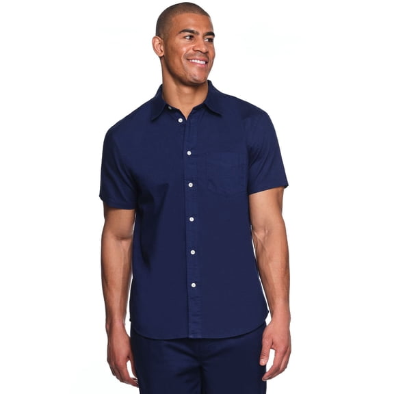 Lands’ End Men's Cotton Linen Button Up