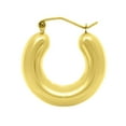 thumbnail image 4 of Puffy Hoop Earrings in 14K Gold, 4 of 6