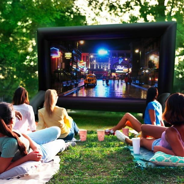 Inflatable Outdoor Screen with Built-In Stand