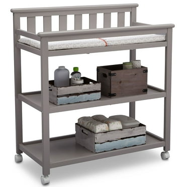 Delta Children Flat Top Changing Table with Wheels, Choose Color