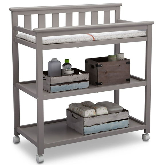 Delta Children Flat Top Changing Table with Wheels, Choose Color