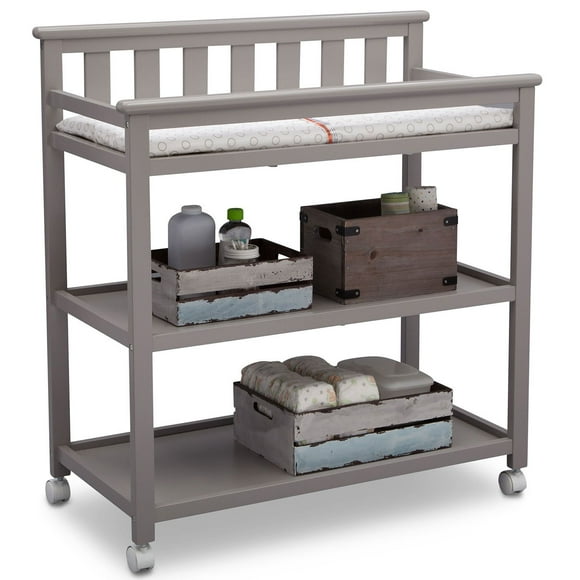 Delta Children Flat Top Changing Table with Wheels, Choose Color