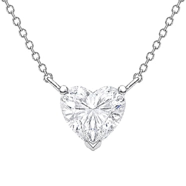 1.00 CT.T.W. Heart Cut Lab Created Diamond Solitaire Necklace in 14K Gold