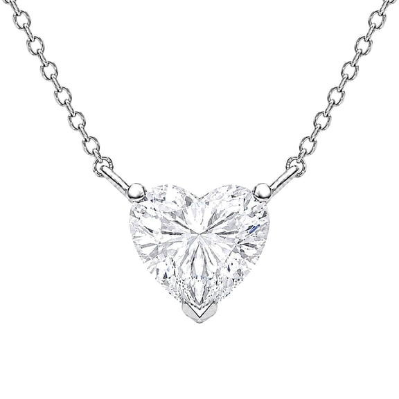 1.00 CT.T.W. Heart Cut Lab Created Diamond Solitaire Necklace in 14K Gold