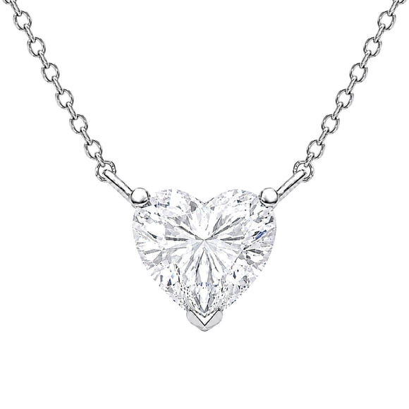 1.00 CT.T.W. Heart Cut Lab Created Diamond Solitaire Necklace in 14K Gold