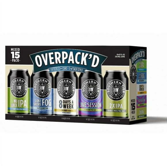 Southern Tier Overpack'd Ale Beer Variety Pack, 12 fl. oz. can, 15 pk.