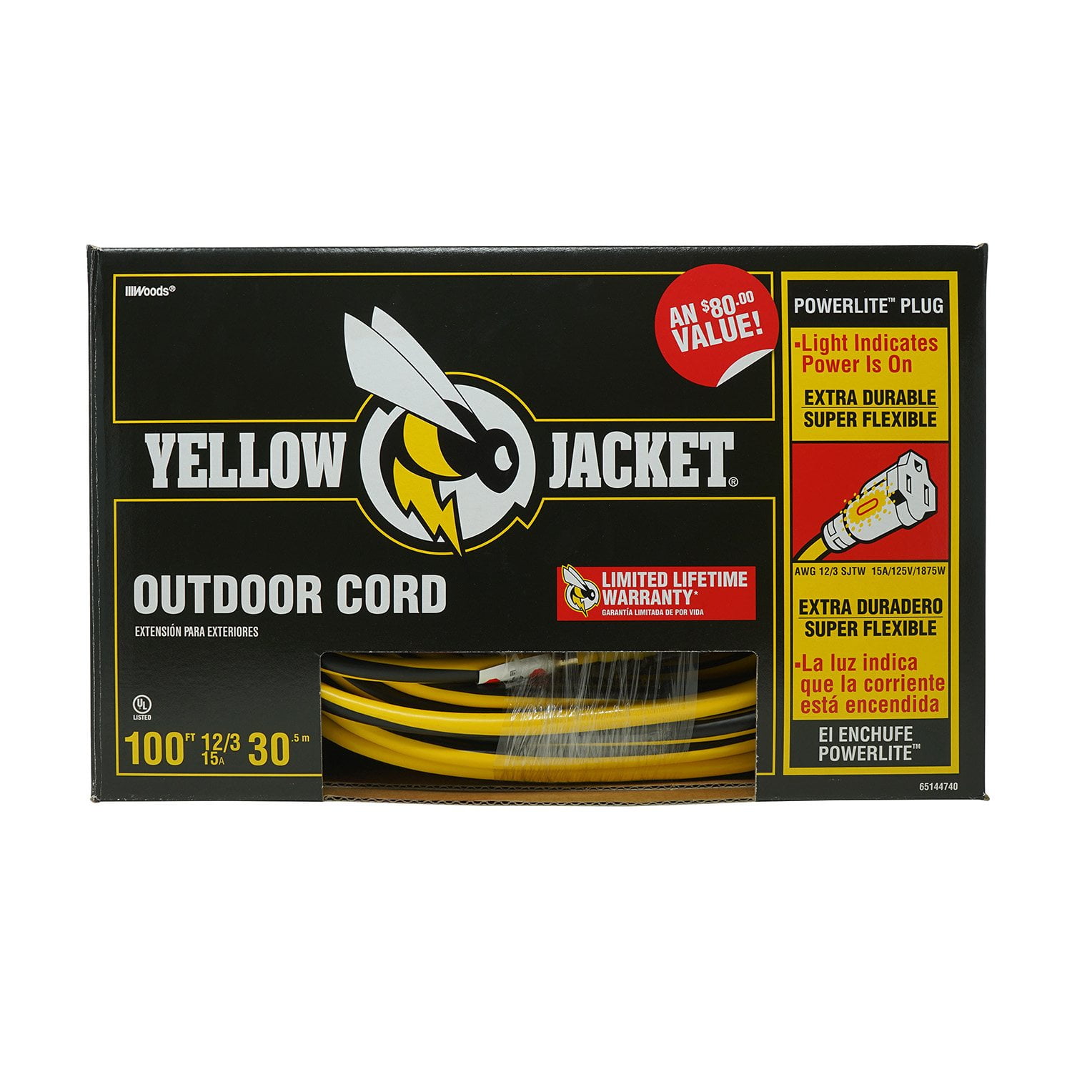 Yellow Jacket Outdoor Extension Cord w/ Lighted Ends