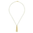 thumbnail image 2 of 14K Yellow Diamond Cut Mirror Chain Tassle Necklace 18", 2 of 6