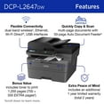 thumbnail image 3 of Brother Wireless Monochrome All-in-One Laser Printer with Higher Yield Ink, DCP-L2647DW, 3 of 8