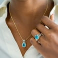thumbnail image 5 of Swiss & London Blue Topaz Pendant Necklace & 0.21 CT. T.W. Diamonds in 14K Gold, 5 of 5